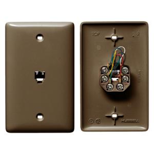 HUBBELL WIRING DEVICE-KELLEMS NS732 Plate, 1 Gang, 6 Position 6 Conductor, Screw Terminals, Brown | CE6PUF