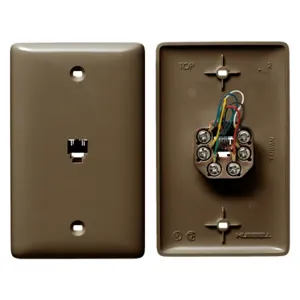 HUBBELL WIRING DEVICE-KELLEMS NS732 Plate, 1 Gang, 6 Position 6 Conductor, Screw Terminals, Brown | CE6PUF