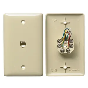 HUBBELL WIRING DEVICE-KELLEMS NS732I Plate, 1 Gang, 6 Position 6 Conductor, Screw Terminals, Electric Ivory | CE6PUG