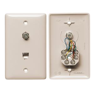 HUBBELL WIRING DEVICE-KELLEMS NS748LA Platte, 1-fach, F-Stecker, Buchse, 6 Positionen, 6 Leiter, Schraubklemme | CE6PUW