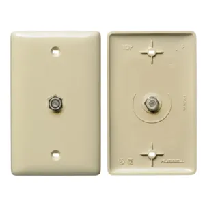 HUBBELL WIRING DEVICE-KELLEMS NS750I Plate, 1-Gang, With F Connector, Electric Ivory | AE7JDZ 5YLW8