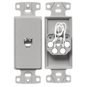 HUBBELL WIRING DEVICE-KELLEMS NS770GY Plate Frame, Jack 6-Position 4- Conductor, Screw Terminal, Gray | CE6PLU