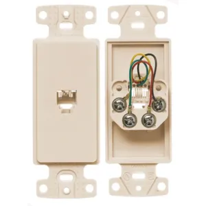 HUBBELL WIRING DEVICE-KELLEMS NS770LA Plate, 1-Gang Frame, With Jack, 6-Position 4-Conductor, Screw Terminal | CE6PLW