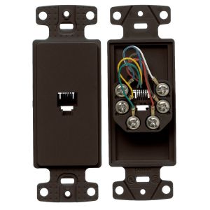 HUBBELL WIRING DEVICE-KELLEMS NS771 Plate Frame, Jack 6-Position 6- Conductor, Screw Terminal, Brown | CE6PLY