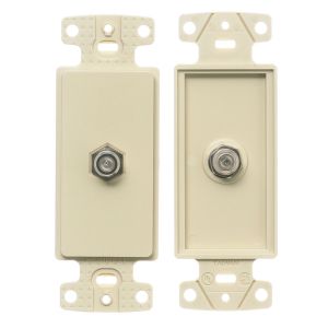 HUBBELL WIRING DEVICE-KELLEMS NS780LA Decorator Plate, 1-Gang Frame, With F-Connector, Light Almond | CE6PMD