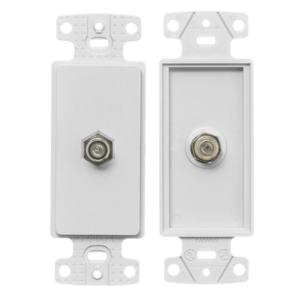 HUBBELL WIRING DEVICE-KELLEMS NS780W Decorator Plate, 1-Gang Frame, With F-Connector, White | CE6PME