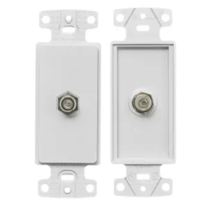 HUBBELL WIRING DEVICE-KELLEMS NS780W Decorator Plate, 1-Gang Frame, With F-Connector, White | CE6PME