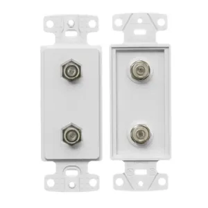 HUBBELL WIRING DEVICE-KELLEMS NS782W Decorator Plate, 1-Gang Frame, With Two F-Connector, White | CE6PMF