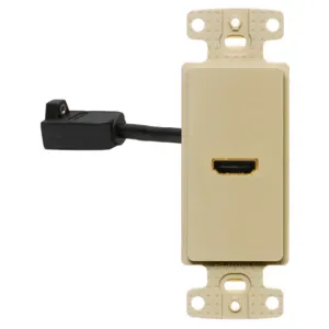 HUBBELL WIRING DEVICE-KELLEMS NS801I Decorator Plate, 1-Gang Frame, With One Hdmi, Female To Female, Ivory | AE7JEF 5YLX6