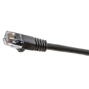 HUBBELL WIRING DEVICE-KELLEMS NSC5EBK15 Patch Cord, Cat 5E, Slim, Black, 15 Ft | BD3PYK