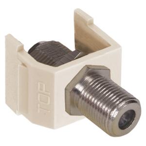 HUBBELL WIRING DEVICE-KELLEMS NSF70LA Net Select, With F Connector, Light Almond | CE6NRQ