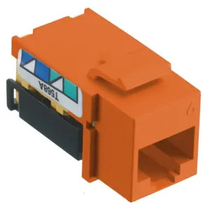 HUBBELL WIRING DEVICE-KELLEMS NSJ6OR24 Jack, Cat6, 8 Position, Universal A/B, Orange, 24 Pk | CE6NYC