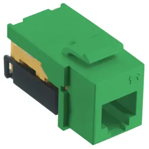 HUBBELL WIRING DEVICE-KELLEMS NSJUGN Jack, Usoc, 6-Position, Green | CE6NYN