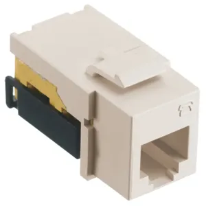 HUBBELL WIRING DEVICE-KELLEMS NSJULA Jack, Usoc, 6-Position, Light Almond | CE6NYR