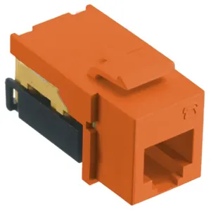 HUBBELL WIRING DEVICE-KELLEMS NSJUOR Jack, Usoc, 6-Position, Orange | CE6NYT