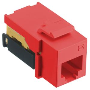 HUBBELL WIRING DEVICE-KELLEMS NSJUR Jack, Usoc, 6-Position, Red | CE6NYU