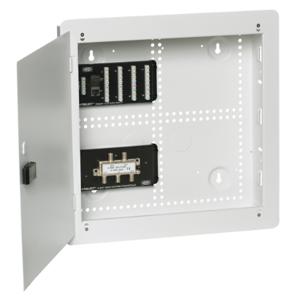 HUBBELL WIRING DEVICE-KELLEMS NSOBNK14 Cabinet, 14 Inch H, Telephone And Four Coax, With Door | CE6PYJ