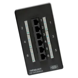 HUBBELL WIRING DEVICE-KELLEMS NSODK6 Module, Cat 5E Upgrade Kit, 6-Port | CE6PZG