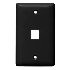 HUBBELL WIRING DEVICE-KELLEMS NSP11BK Wall Plate, Label-Less, 1-Gang, 1- Port, Black | BD6DXV