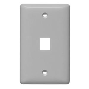 HUBBELL WIRING DEVICE-KELLEMS NSP11GY Wall Plate, Label-Less, 1-Gang, 1- Port, Gray | BC7YVV