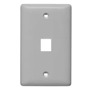 HUBBELL WIRING DEVICE-KELLEMS NSP11GY Wall Plate, Label-Less, 1-Gang, 1- Port, Gray | BC7YVV