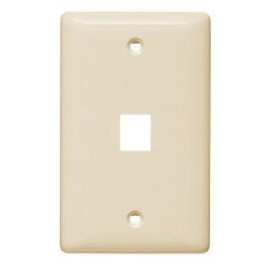 HUBBELL WIRING DEVICE-KELLEMS NSP11LA Wall Plate, Without Label, 1-Gang, 1-Port, Light Almond | BD2NMW