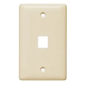 HUBBELL WIRING DEVICE-KELLEMS NSP11LA Wall Plate, Without Label, 1-Gang, 1-Port, Light Almond | BD2NMW