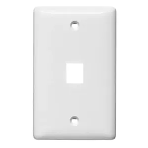 HUBBELL WIRING DEVICE-KELLEMS NSP11W Wall Plate, Without Label, 1-Gang, 1-Port, White | BD6BEJ