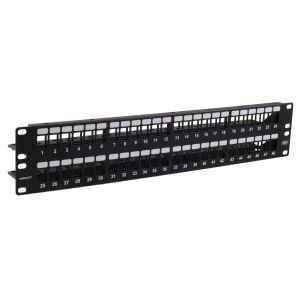 HUBBELL WIRING DEVICE-KELLEMS NSPJ48 Patch Panel, Unloaded, 48 Pair, 19 W X 3.5 Inch H | BD3UQP