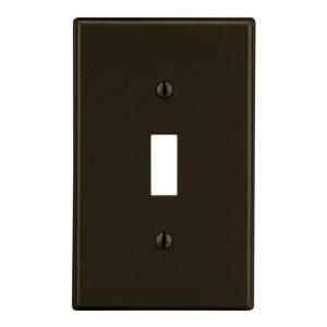 HUBBELL WIRING DEVICE-KELLEMS PJ1 Toggle Switch Wall Plate, 1 Gangs, Mid Size, Brown, Plastic | CJ3QLC 55KT47