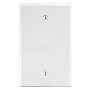 HUBBELL WIRING DEVICE-KELLEMS PJ13W Blank Box Mount Wall Plate, White, 1 Gang | CH6RDR 55KU41