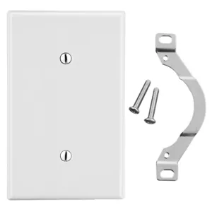 HUBBELL WIRING DEVICE-KELLEMS P14W Blank Strap Mount Wall Plate, 1 Gangs, White, Plastic | CH9RKF 55KR86