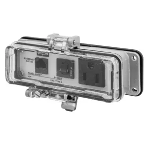 HUBBELL WIRING DEVICE-KELLEMS P155EB Receptacle, With Ethernet, Circuit Breaker, 15 A, 125 V | AA9FPL 1CXF9