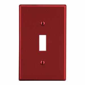 HUBBELL WIRING DEVICE-KELLEMS P1R Toggle Switch Wall Plate, 1 Gangs, Red, Plastic | CJ3QKJ 55KR93