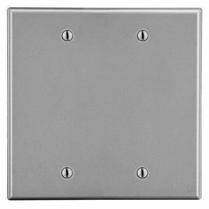 HUBBELL WIRING DEVICE-KELLEMS P23GY Blank Box Mount Wall Plate, 2 Gangs, Gray, Plastic | CH9RJY 55KT84