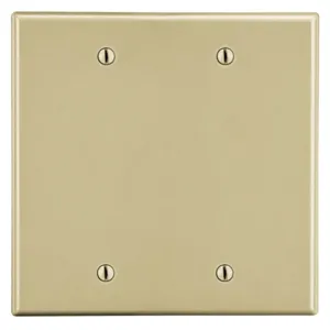 HUBBELL WIRING DEVICE-KELLEMS P23I Blank Box Mount Wall Plate, 2 Gangs, Ivory, Plastic | CH9RJZ 55KT92