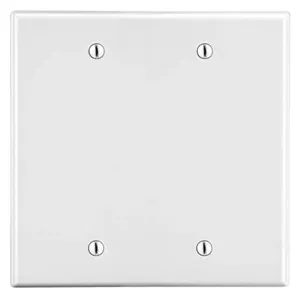 HUBBELL WIRING DEVICE-KELLEMS P23W Blank Box Mount Wall Plate, 2 Gangs, White, Plastic | CH9RJU 55KT93