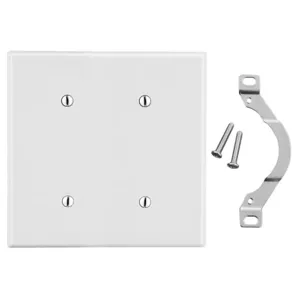 HUBBELL WIRING DEVICE-KELLEMS P24W Blank Wallplate, 2 Gangs, White, Thermoplastic | CH9RKH 783Y09