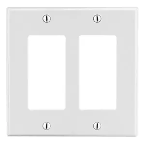 HUBBELL WIRING DEVICE-KELLEMS P262W Rocker Wall Plate, Standard, White, 2 Gangs | CH6QXH 55KT02