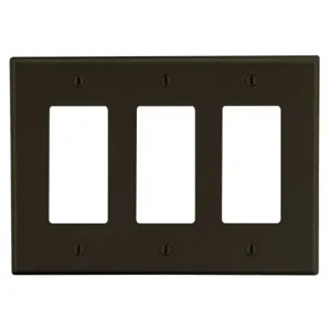 HUBBELL WIRING DEVICE-KELLEMS P263 Rocker Wall Plate, 3 Gangs, Standard, Light Almond, Plastic | CJ3ERK 55KT03