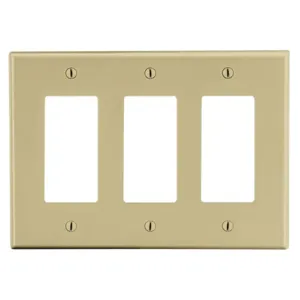 HUBBELL WIRING DEVICE-KELLEMS P263I Rocker Wall Plate, 3 Gangs, Standard, Ivory, Plastic | CJ3EQZ 55KT06