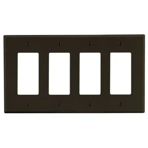 HUBBELL WIRING DEVICE-KELLEMS P264 Rocker Wall Plate, 4 Gangs, Standard, Light Almond, Plastic | CJ3EQX 55KT08