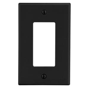 HUBBELL WIRING DEVICE-KELLEMS P26BK Rocker Wall Plate, Black, 1 Gang | CH6QXJ 55KT09