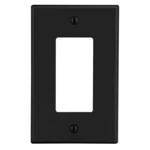 HUBBELL WIRING DEVICE-KELLEMS P26BK Rocker Wall Plate, Black, 1 Gang | CH6QXJ 55KT09