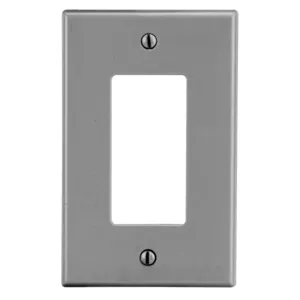 HUBBELL WIRING DEVICE-KELLEMS P26GY Rocker Wall Plate, Gray, 1 Gang | CH6QXK 55KT10