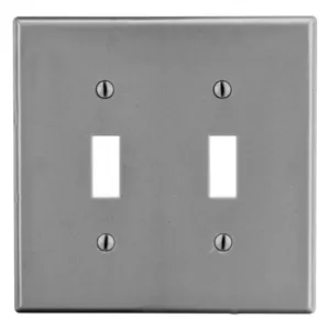 HUBBELL WIRING DEVICE-KELLEMS P2GY Toggle Switch Wall Plate, Gray, 2 Gangs | CH6QXV 55KT14