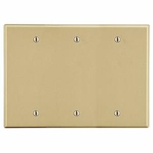 HUBBELL WIRING DEVICE-KELLEMS P33I Blank Box Mount Wall Plate, 3 Gangs, Ivory, Plastic | CH9RJW 55KT82