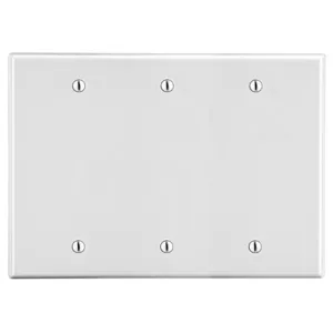 HUBBELL WIRING DEVICE-KELLEMS P33W Blank Box Mount Wall Plate, 3 Gangs, White, Plastic | CH9RJV 55KT79