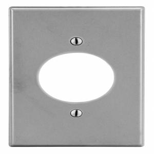 HUBBELL WIRING DEVICE-KELLEMS P720GY Single Receptacle Wall Plate, Gray, 1 Gang | CH6QZM 55KU17