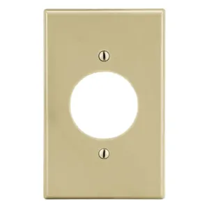 HUBBELL WIRING DEVICE-KELLEMS P720I Single Receptacle Wall Plate, 1 Gangs, Ivory, Plastic | CJ3JHL 55KU29